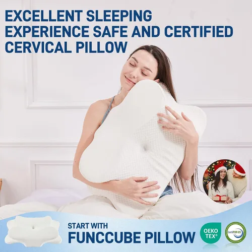 Miniatura 8 de Almohada cervical para el cuello – Almohada de espuma viscoelástica para aliviar el dolor de dormir, almohadas ergonómicas de contorno para dormir