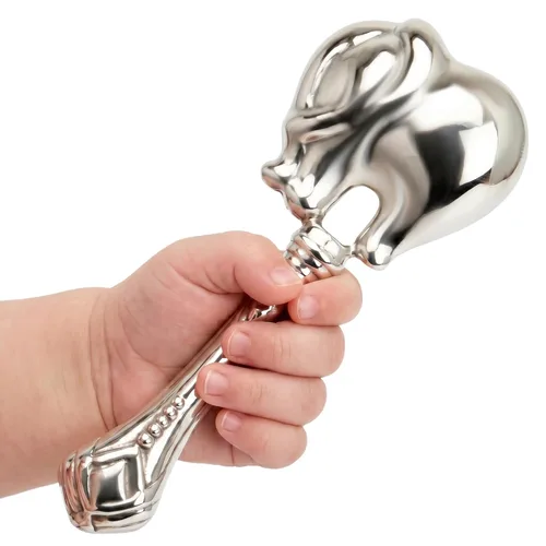Sonajero de elefante para niño y niña, plata de ley 925, regalos para recién nacidos para bebés de 0 a 12 meses, sin deslustre, hermoso embalaje en