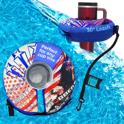 Miniatura 8 de Human Bobber Soporte inflable flotante para bebidas para piscina, flotadores de barra para bebidas para adultos para sostener latas de cerveza, taza
