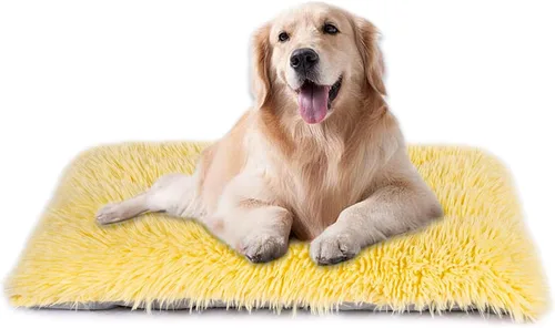 Miniatura 17 de Cama lavable a máquina, almohadilla de felpa de lujo para perros y gatos, tapete inferior antideslizante para perrera, camas peludas para razas