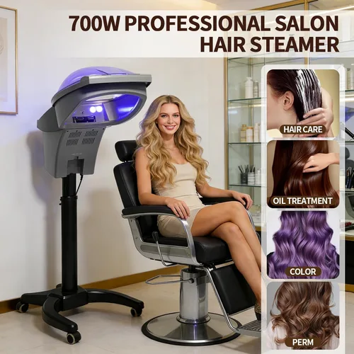 Miniatura 2 de Máquina profesional de vapor de pelo de salón, 700 W profesional acondicionador profundo vapor de cabello, ozono cuidado del cabello spa vapor