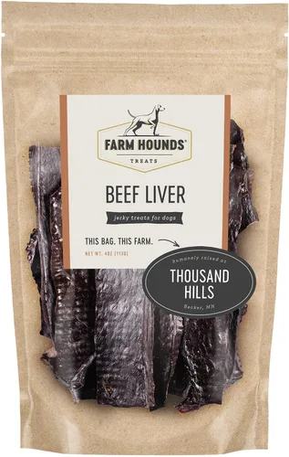 Farm Hounds - Hígado de res - Golosinas de hígado de res natural premium para perros - Hecho de ganado criado humanamente al 100% - Golosinas de