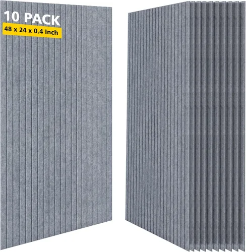 Miniatura 10 de Paneles acústicos, paquete de 10 paneles acústicos que reducen el ruido para paredes, paneles de pared insonorizados de 47.2 x 23.6 x 0.35 pulgadas