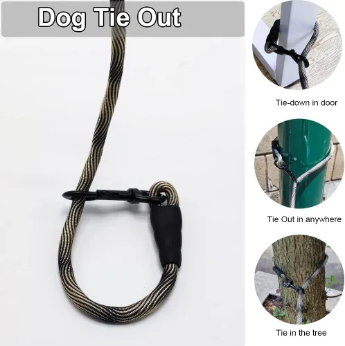 Miniatura 4 de BTINESFUL Correa de Amarre para Perro, Cuerda de Control Correa de Cuerda Larga, 8ft 12ft 20ft 30ft 50ft 75ft Correa para Perros de Patio - Perros