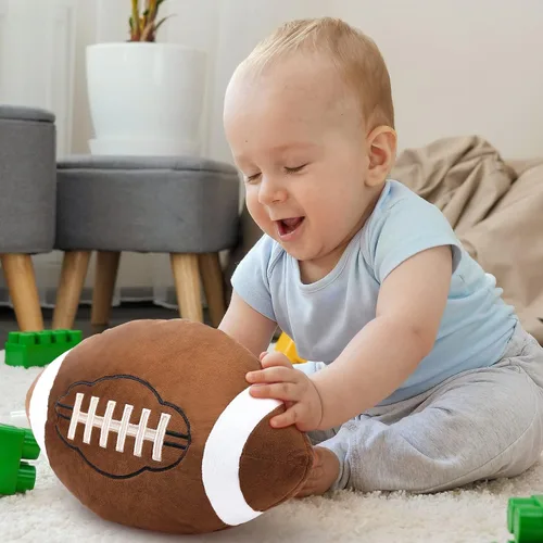 Miniatura 4 de HyDren 2 almohadas de felpa de fútbol – Almohadas suaves y esponjosas de fútbol de 12 pulgadas para niños, niñas, dormitorio, cuarto de bebé