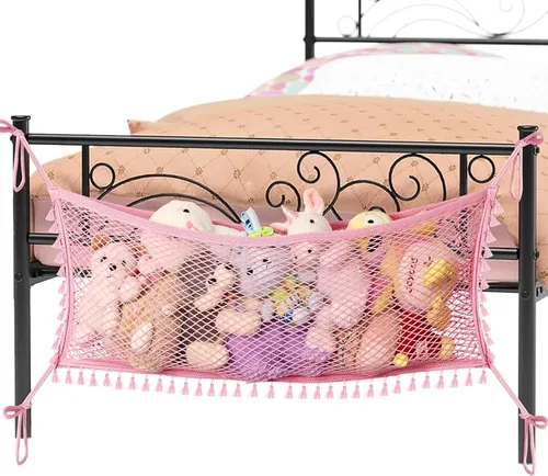 Miniatura 10 de Red de almacenamiento de animales de peluche para niños, red organizadora de juguetes de noche, almacena cuidadosamente tus animales de peluche, red