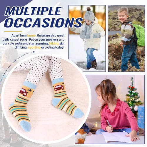 Miniatura 54 de Eocom 6 pares de calcetines de invierno cálidos de lana para niños y niñas