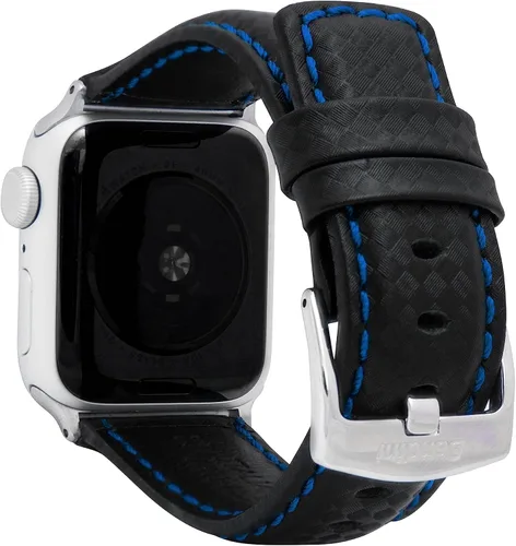 Miniatura 18 de Bandini Correa de cuero de fibra de carbono para hombre para Apple Watch de 1.732 in 1.772 in 1.654 in 1.614 in 1.575 in 1.496 in Ultra 1.929 in