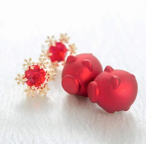 Miniatura 4 de Happyyyami - Pendientes de plata de ley con diseño de copo de nieve