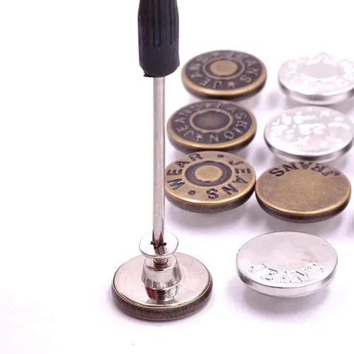 Miniatura 5 de Arokimi Reemplazo de botones de jeans, botones instantáneos sin coser para pantalones con herramienta, 0.669 in