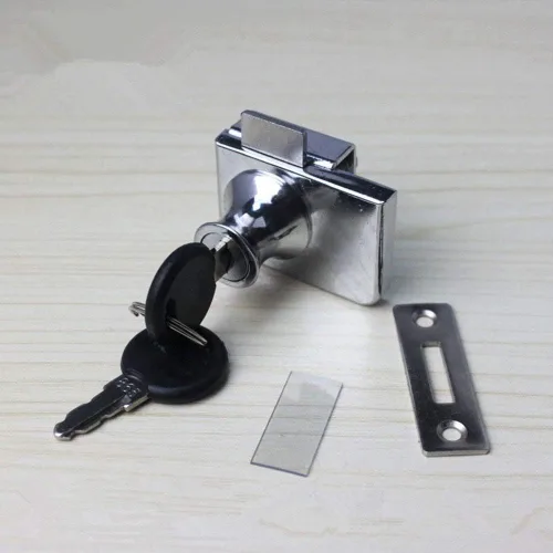 Miniatura 3 de RLECS Cerradura de cristal doble de la puerta con llave similar, escaparate de la exhibición del gabinete Cerraduras de empuje de la puerta