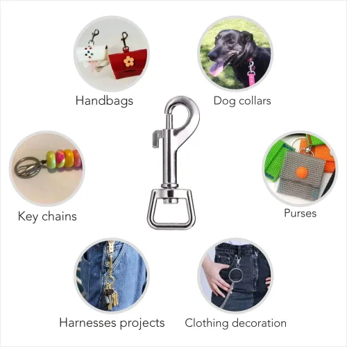 Miniatura 4 de 20 ganchos giratorios de metal resistente con cierre de ojo cuadrado, clip de gatillo multiusos, lo mejor para hebilla de mascotas de primavera, 20