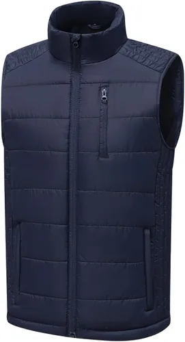 Miniatura 19 de Msmsse Chalecos de invierno para hombre, con forro polar, acolchado, casual, sin mangas
