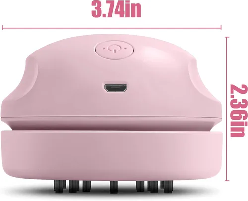 Miniatura 2 de prowithlin Aspiradora de escritorio portátil, carga USB, rosa, la mejor para limpiar polvo, migas, piano, ordenador, coche, etc.