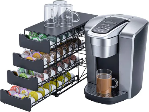 K - Portavasos para mostrador pequeño para Keurig K-cup Holder para Mr Coffee para té (84 cápsulas, 4 niveles)
