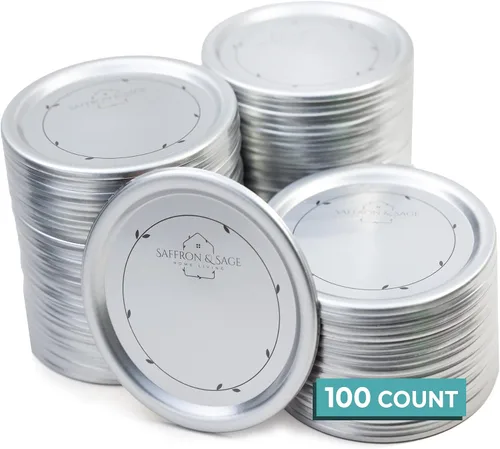 Miniatura 10 de Tapas para conservas de azafrán y salvia, boca regular, 120 tapas universales de calidad para frascos de bola, Kerr Mason, buen rendimiento