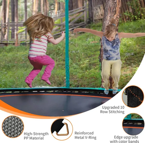 Miniatura 5 de Trampoline Mat Replacement，12.56FT Diameter Mat with 72 Rings，Fits 14FT Steel Frame,Fits 5.3"-5.7" Springs， Excluding Springs and Frame