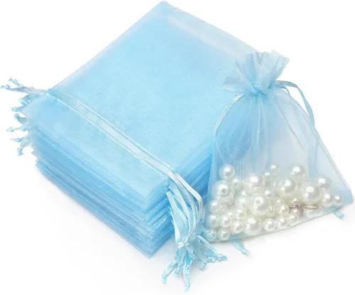 Miniatura 12 de 100 bolsas de organza Akstore, 4 x 6 pulgadas, para boda, festival, fiesta, etc Dorado