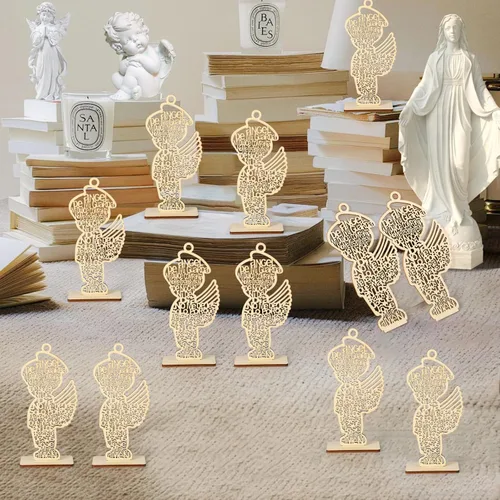 Miniatura 7 de Centros de mesa de bautismo de madera para mesa, centros de mesa para bautizo bodas, decoraciones de comunión Mi Primera, decoraciones de bautismo