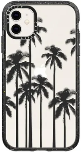Miniatura 112 de CASETiFY Impact - Funda para iPhone 11 - Flower Power Retro - Negro Transparente