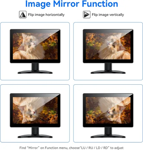 Miniatura 4 de Eyoyo Monitor de pantalla táctil pequeño de 10.1 pulgadas: pantalla IPS de 1280x800, táctil de 10 puntos, entrada HDMI VGA AV, altavoces