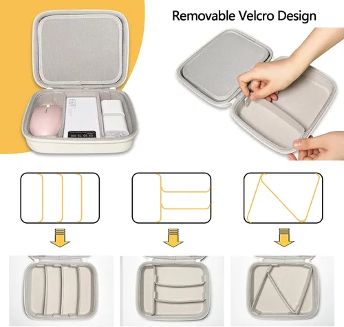 Miniatura 5 de Funda de viaje organizadora electrónica de cable duro, bolsa de tecnología de cable, funda rígida para cargador portátil, banco de energía, mouse
