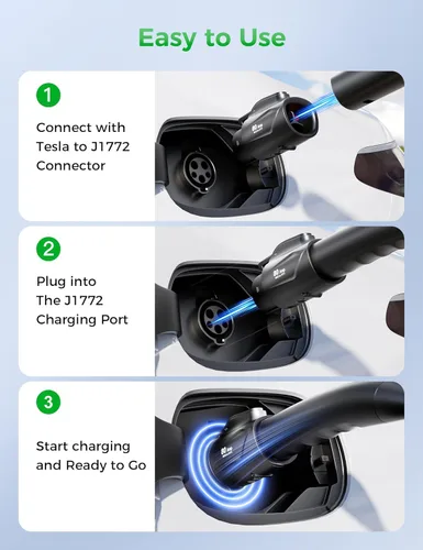 Miniatura 8 de Raylix Adaptador Tesla a J1772 (Máximo 80 A, 250 V) [para Vehículos Eléctricos J1772] Adaptador de Cargador Tesla, Adaptador NACS a J1772 Compatible