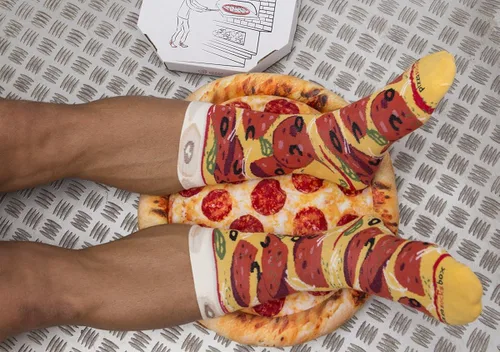 Miniatura 4 de Rainbow Socks Caja de regalo para pizza y cerveza, 5 pares