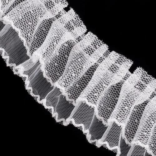 Miniatura 9 de PAGOW Ribete de encaje de algodón con ojales de 5 yardas, ribete de encaje floral de algodón blanco, encajes festoneados bordados para coser Estilo1