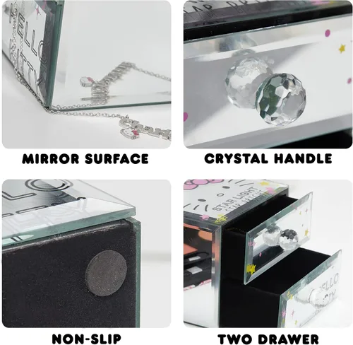 Miniatura 5 de Sanrio Hello Kitty Star Bright Mirror - Joyero de cristal con licencia oficial de Hello Kitty