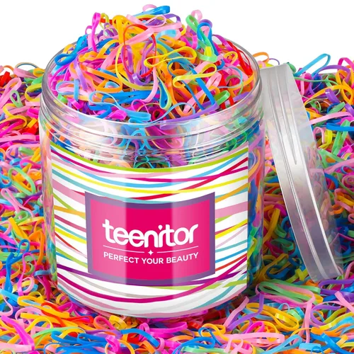 Teenitor 2000 ligas para el pelo de niños pequeños, bandas elásticas de goma para el pelo de bebé, lazos para el pelo multicolor para niñas B Color