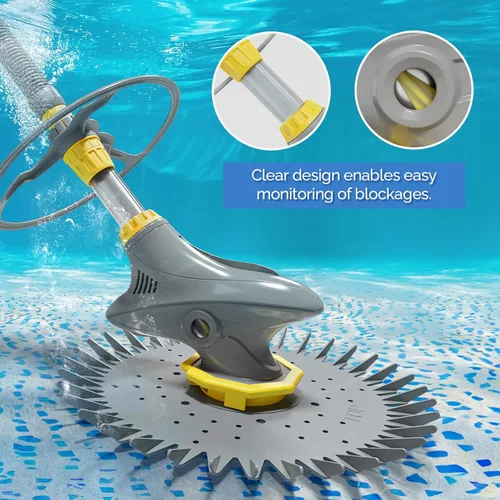 Miniatura 5 de VINGLI Limpiador automático de piscinas, aspiradora de piscina de succión con mangueras y diafragmas de 33 pies (gris)