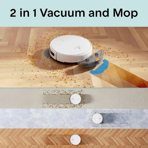 Miniatura 2 de SereneLife Robot aspirador automático y trapeador, control de aplicación, 3 modos de limpieza, sensores inteligentes anticaídas, carga automática