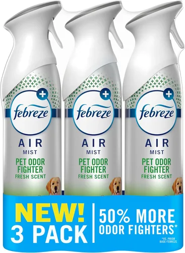 Miniatura 11 de Spray ambientador Febreze, aroma limpio y resistente, eliminador de olores para olores fuertes, 8.8 onzas (paquete de 3)