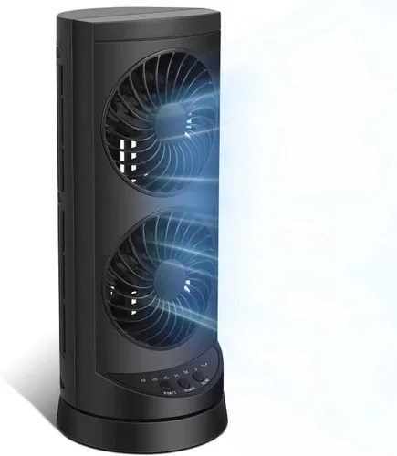 Ventiladores de torre personales de refrigeración que soplan aire frío, ventilador de escritorio pequeño de pie con 3 velocidades y temporizador,