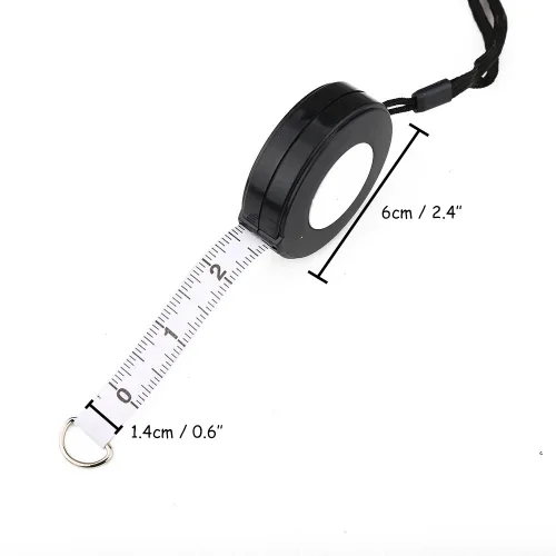 Miniatura 5 de WIN TAPE Cinta métrica retráctil negra de 80 pulgadas con cuerda negra Negro