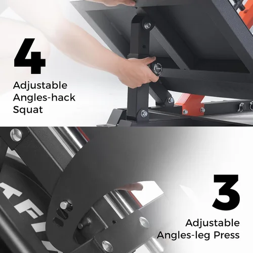 Miniatura 3 de RitFit Máquina de sentadillas 3 en 1 para gimnasio en casa, capacidad de 1500 libras, diseño compacto que ahorra espacio con múltiples ángulos