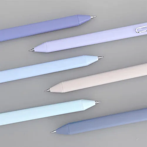 Miniatura 9 de allydrew Bolígrafos retráctiles de gel de tinta negra, punta fina de 0.020 in, suministros de papelería para el hogar y la oficina (juego de 6), Azul