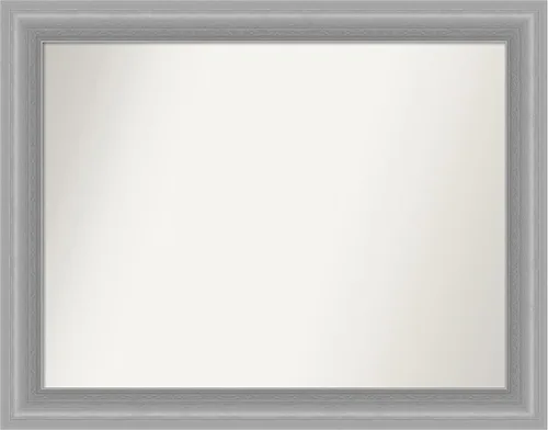 Miniatura 484 de Amanti Art Espejo de baño plateado para sobre el fregadero, 24 x 24 pulgadas, espejo cuadrado de peltre forjado a medida, marco de madera casual