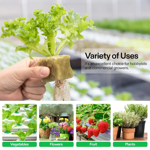 Miniatura 2 de VIVOSUN Cubos de Lana de Roca de 1.6", 28 Tapones Cubos Iniciadores de Cultivo de Lana de Piedra para Esquejes, Clonación, Propagación de Plantas