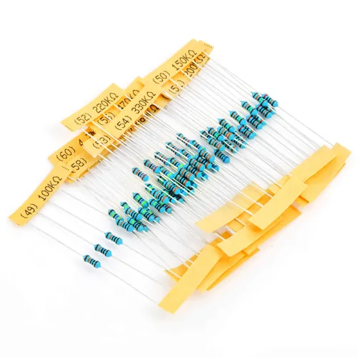 Miniatura 4 de Chanzon 60 valores 1/4W (0.25 vatios) Kit de resistencias fijas de película metálica 300 piezas 1R-4.7MR Ω ohmios ±1% Tolerancia 0.01 MF