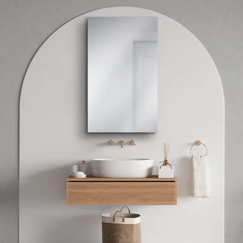 Miniatura 2 de Fundin Armario de pared de baño con estantes de corte medio, gabinete de almacenamiento de acero inoxidable de 14.8 x 25.6, botiquín de baño/sala