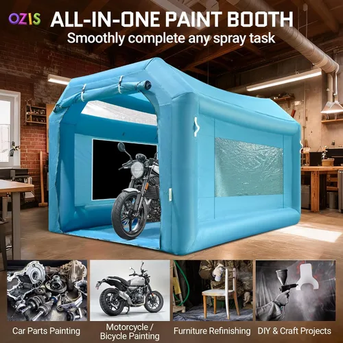 Miniatura 8 de OZIS Cabina de Pintura Inflable de 10.8x8.2x7.2 Pies con Sistema de Filtro de Aire Cabina de Pulverización Portátil con Soplador para Pintura DIY