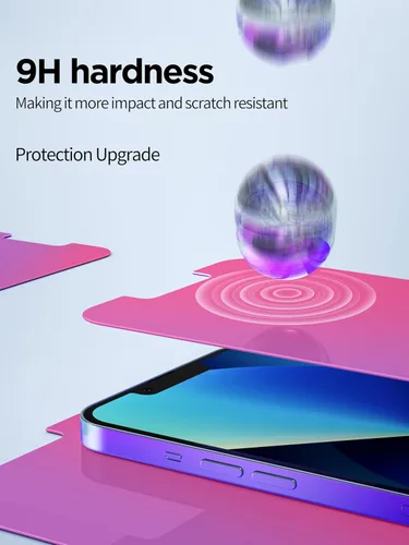 Miniatura 4 de PDDKISS Protector de pantalla de privacidad compatible con iPhone 12/iPhone 12 Pro, vidrio templado de 6.1 pulgadas, gradiente rosa, antiespía, anti