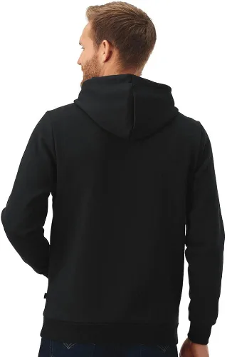 Miniatura 4 de PUMA Sudadera con capucha de forro polar con logotipo grande para hombre, Negro