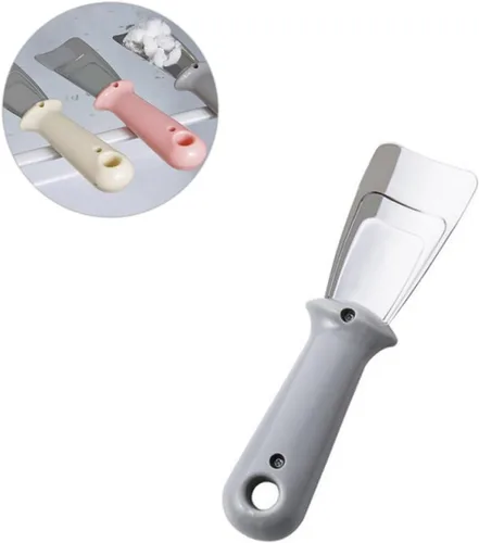 Miniatura 9 de Vaguelly Raspador de hielo para congelador, raspador de hielo, raspador de hielo de plástico, pala de acero inoxidable, refrigerador, raspador
