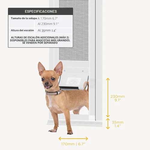 Miniatura 2 de Hakuna Pets V2 Panel de inserción para puerta de mascotas de patio para puertas correderas, se adapta a riel de puerta de 55.12 pulgadas de altura