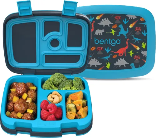 Miniatura 12 de Bentgo Kids Prints - Lonchera de 5 compartimentos estilo bento, a prueba de derrames, porciones de tamaño ideal para niños de 3 a 7 años, duradera