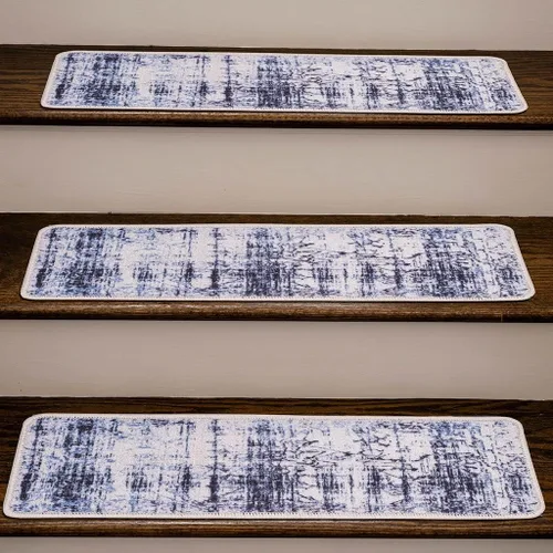 Miniatura 2 de Benissimo, Alfombras antideslizantes para peldaños de escalera, juego de 13 (9 x 32 pulgadas), para peldaños de madera de interior, diseño impreso