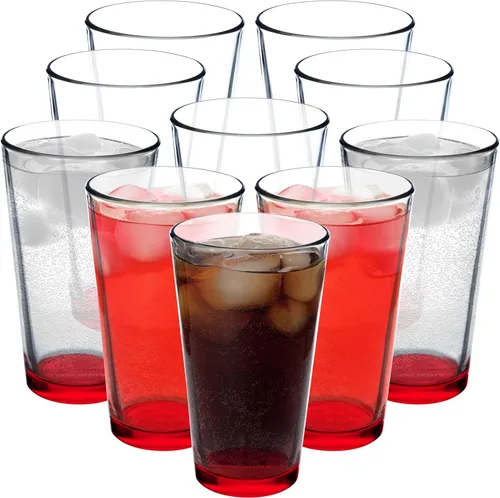 Miniatura 22 de DISCOUNT PROMOS Juego de 10 vasos de cerveza de 16 onzas, paquete a granel, cristalería resistente para restaurantes, base gruesa y paredes, En